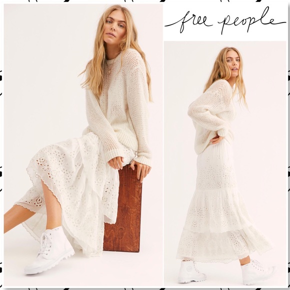 Free People Dresses & Skirts - Free People Wilder Eyelet Midi Skirt NWOT